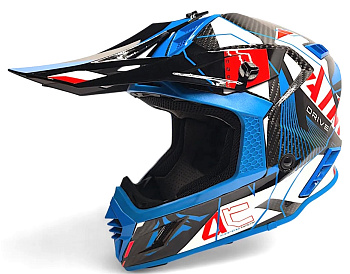 Шлем кроссовый AiM RH855 Carbon RAZOR Blue/Red