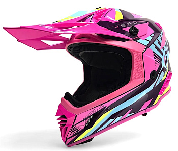 Шлем кроссовый AiM RH855 (Fiber Glass) VEXO Purple/Pink