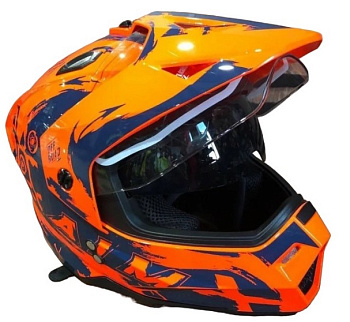 Шлем детский кроссовый AiM JK802Y Orange/Blue