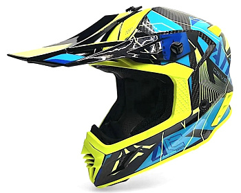 Шлем кроссовый AiM RH855 Carbon RAZOR Yellow/Blue